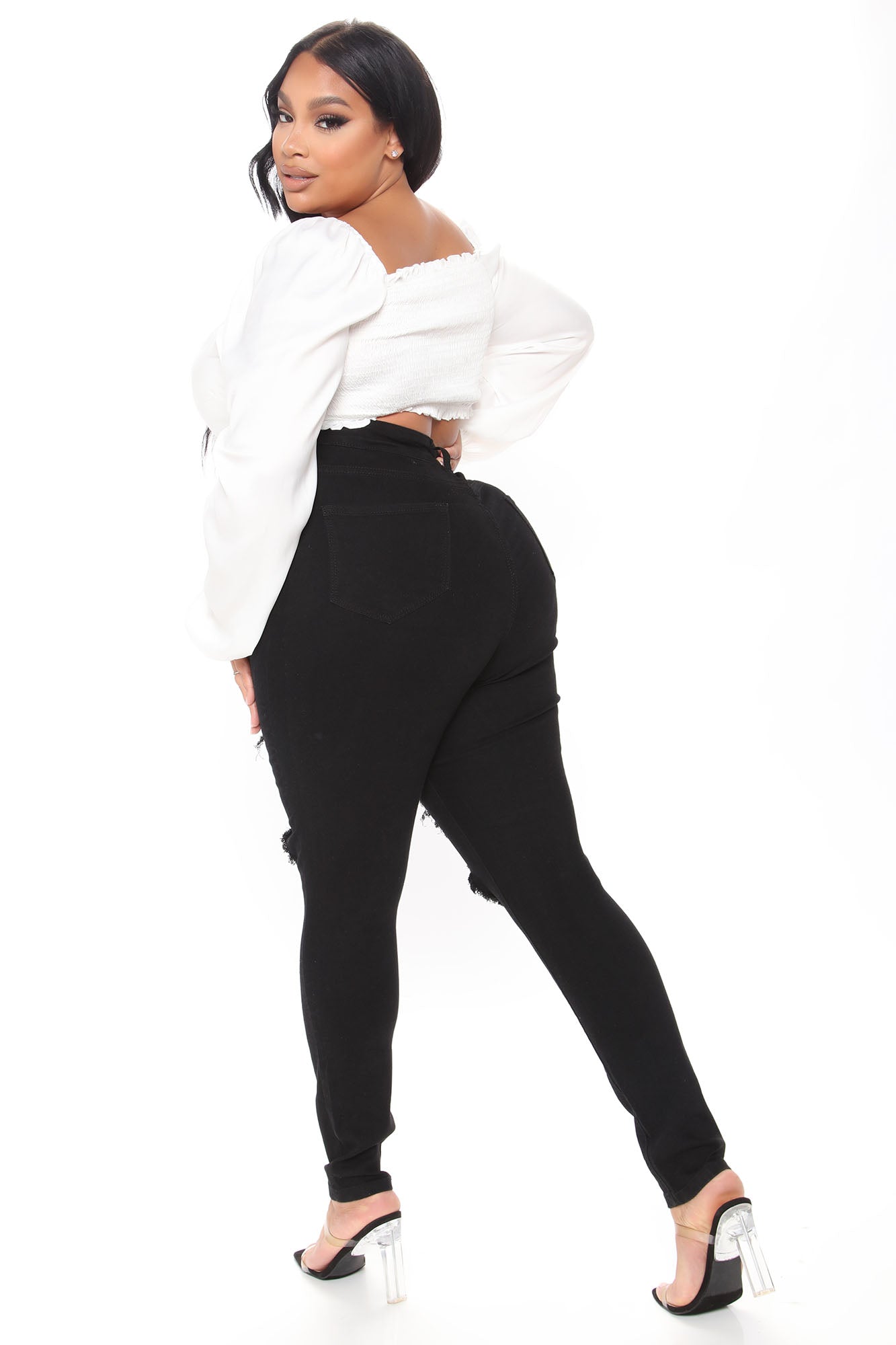 Say Yes To Distress Jeans - Black Ins Street