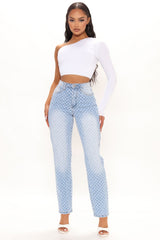 Feel It Out Straight Leg Jeans - Medium Blue Wash Ins Street