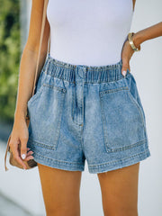 Tight Waist Casual Pocket Denim Shorts Ins Street