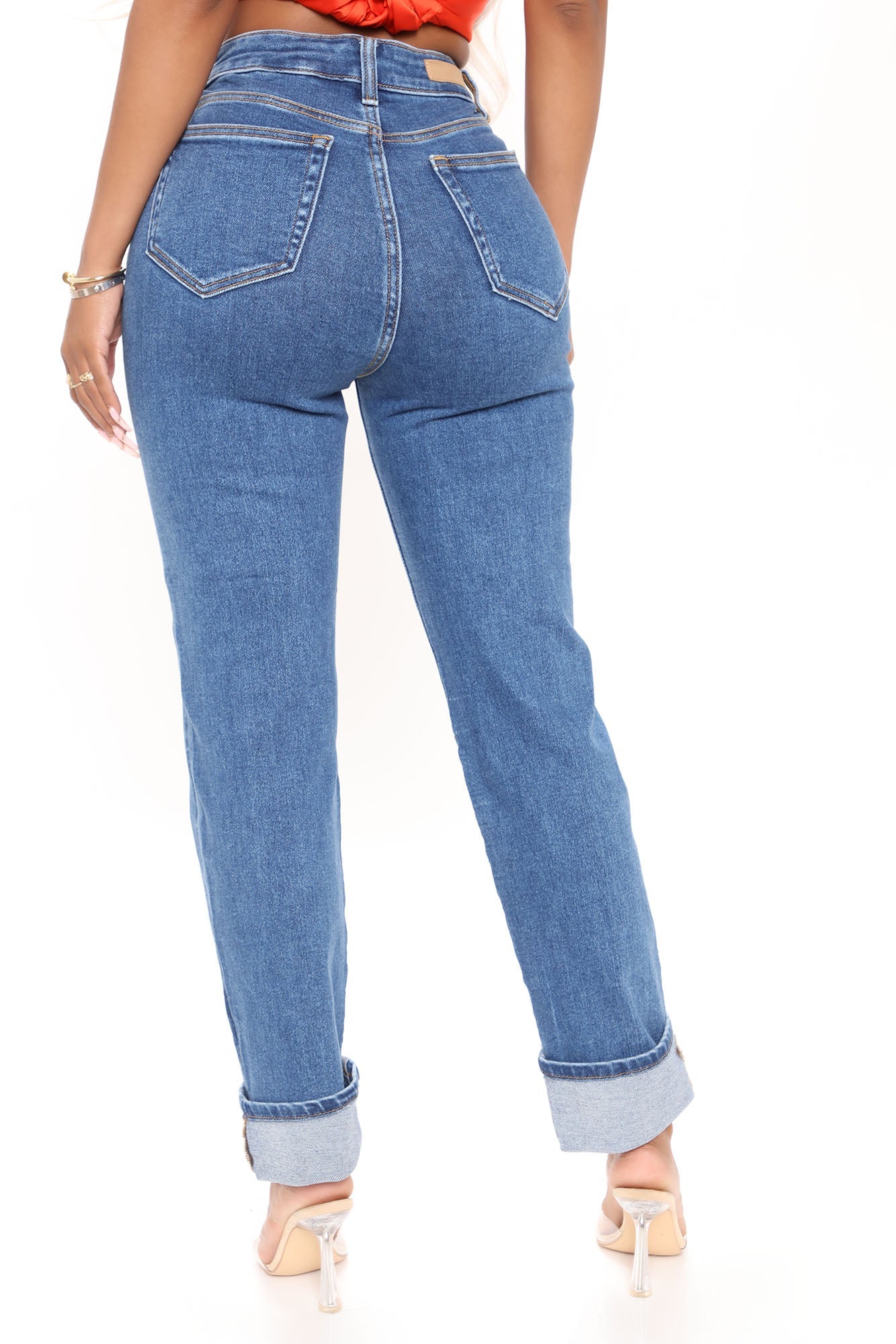 How I Roll Crop Straight Leg Jeans - Medium Blue Wash Ins Street