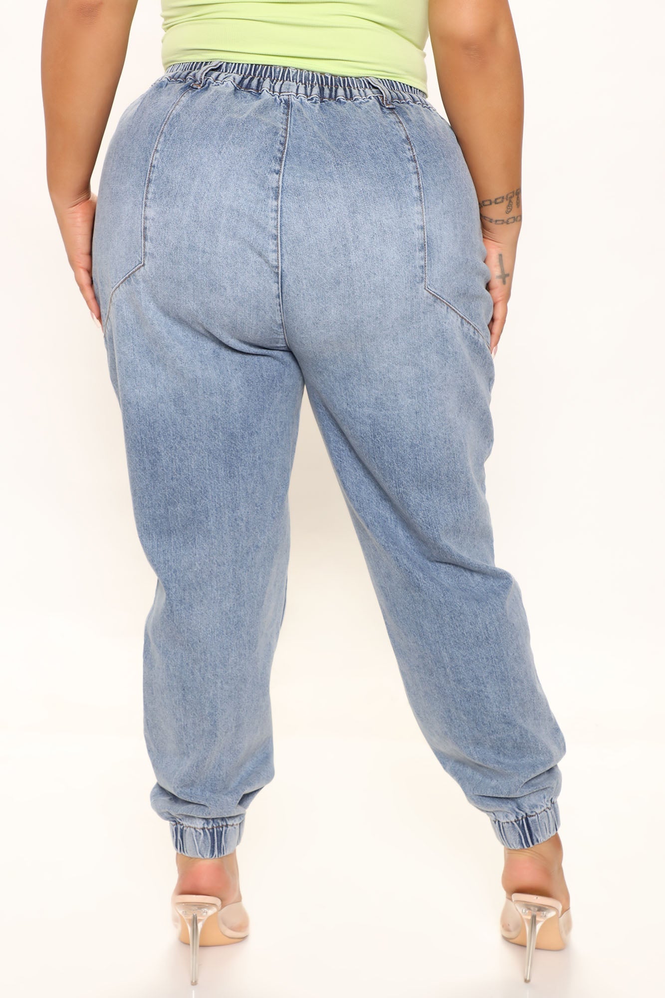 Relaxed Loose Fit Jogger Jeans - Light Blue Wash Ins Street