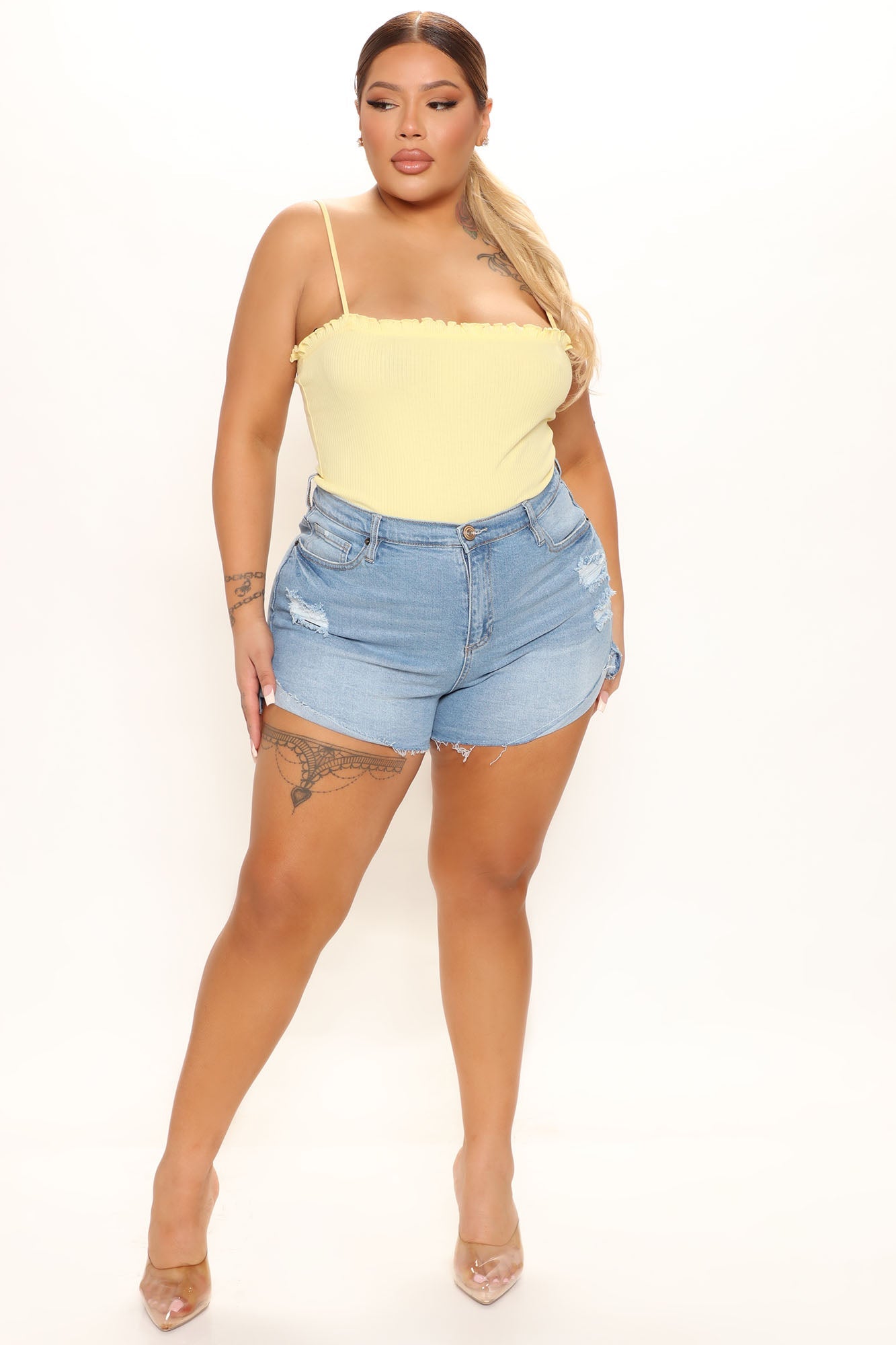 Great Getaway Flip Cuff Denim Shorts - Medium Blue Wash Ins Street