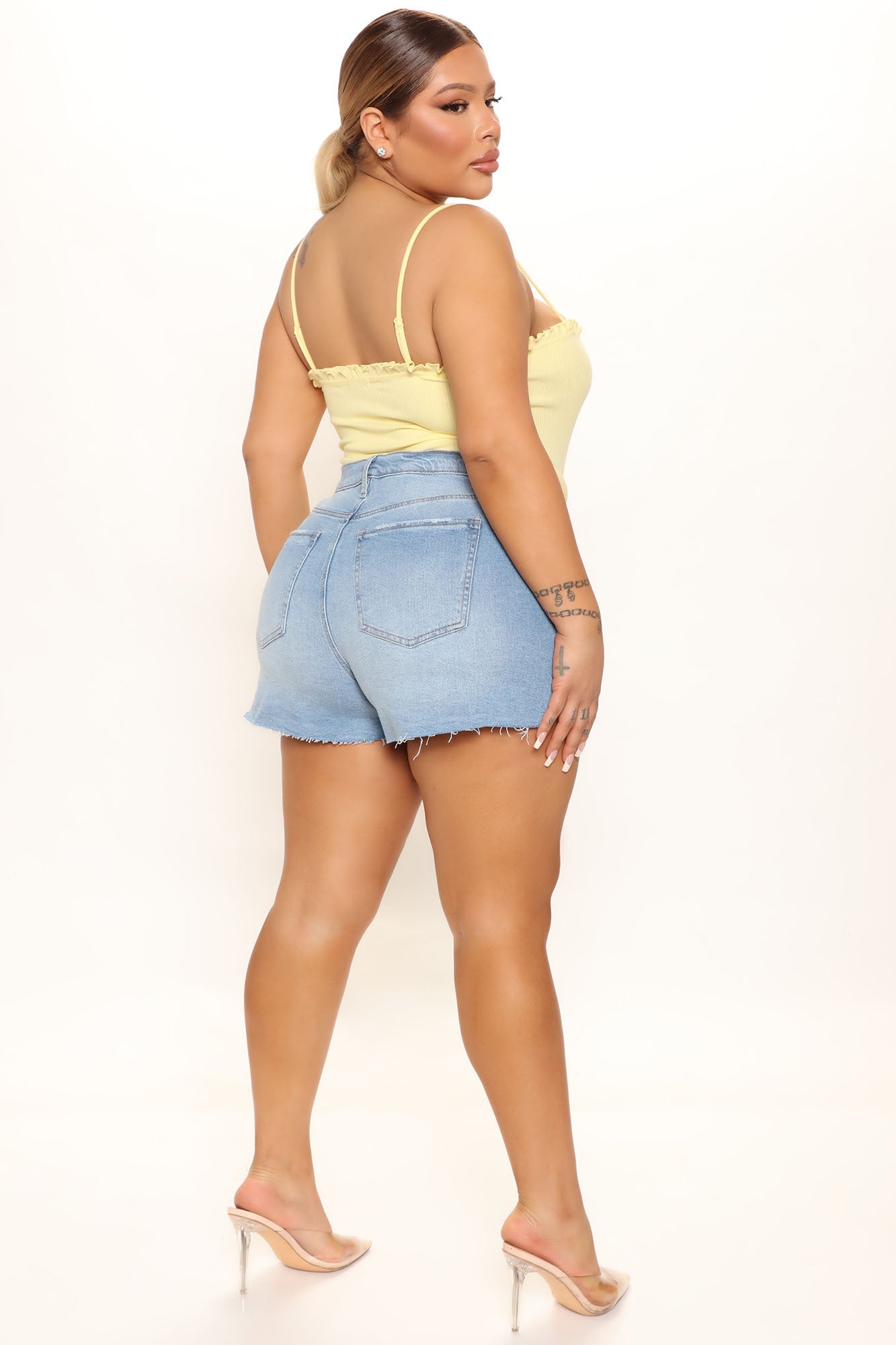 Great Getaway Flip Cuff Denim Shorts - Medium Blue Wash Ins Street
