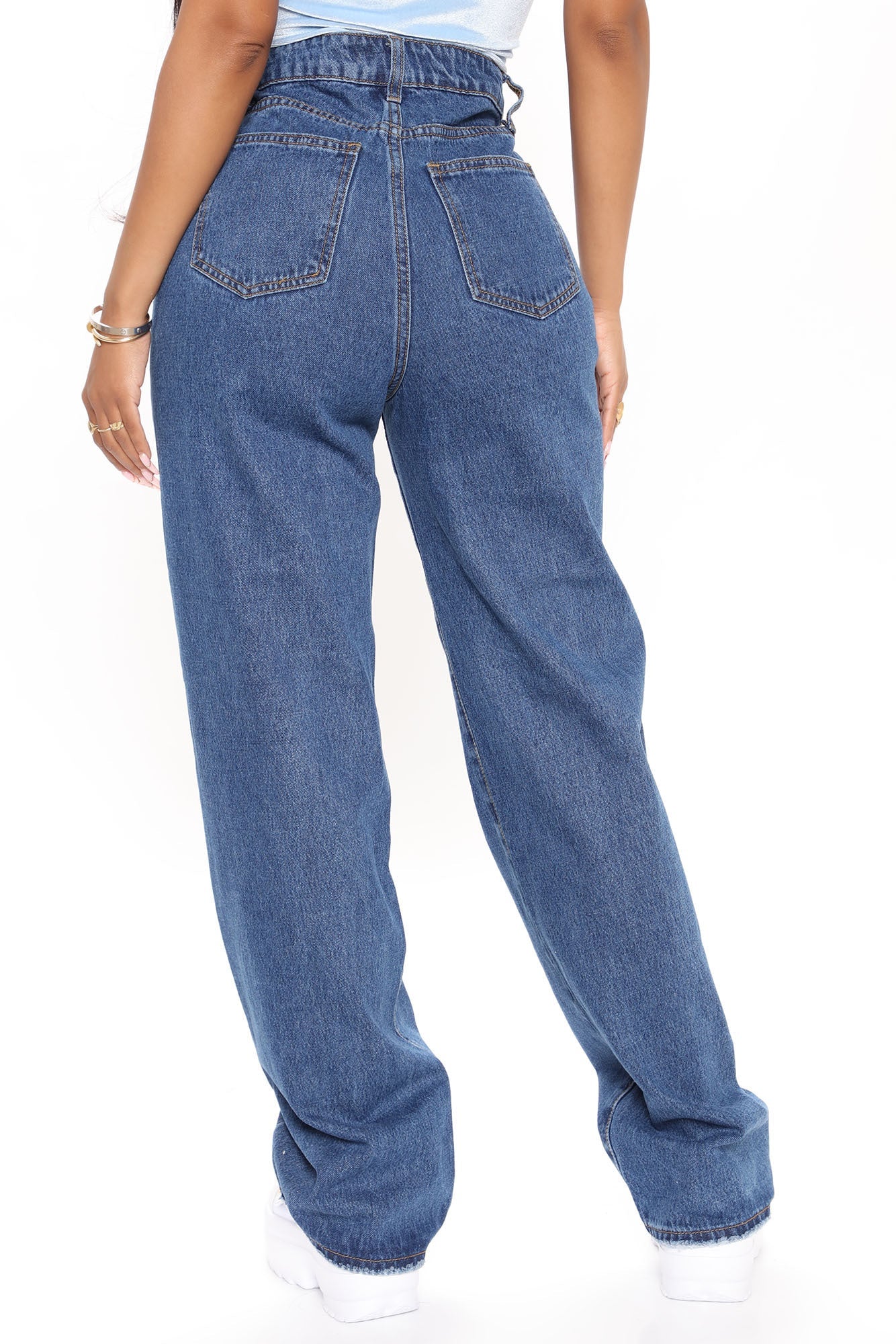 Outta The Way Non Stretch Straight Leg Jeans - Dark Wash Ins Street