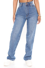 Keep It Casual Straight Leg Jeans - Medium Blue Wash Ins Street