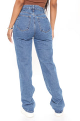 Keep It Casual Straight Leg Jeans - Medium Blue Wash Ins Street