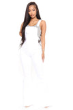 Soul Searching Extreme Flare Denim Overalls - White Ins Street
