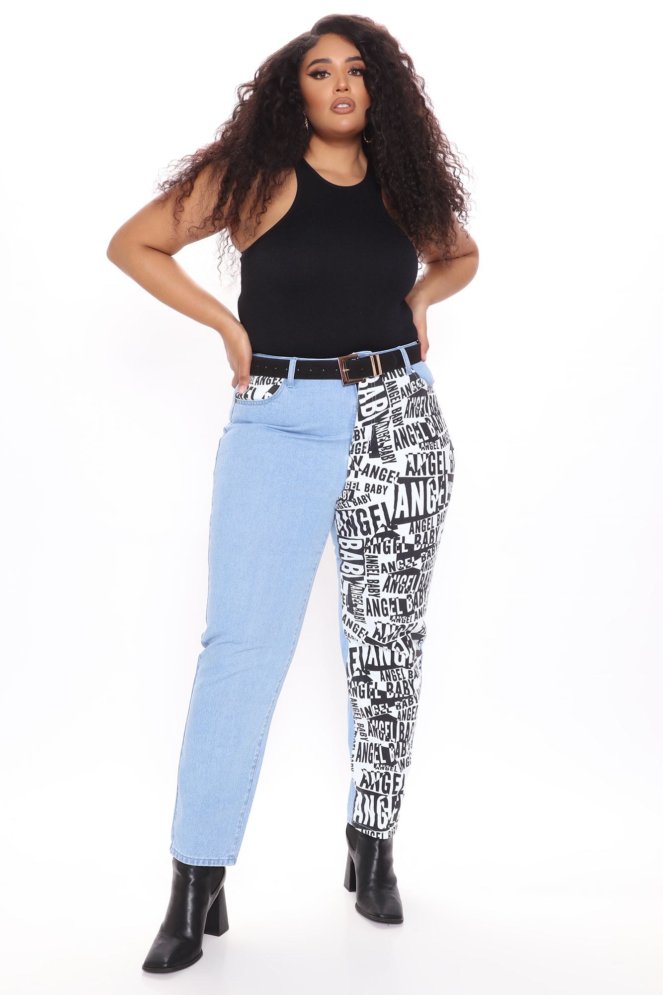 My Angel Baby Non Stretch Mom Jeans - Light Blue Wash Ins Street
