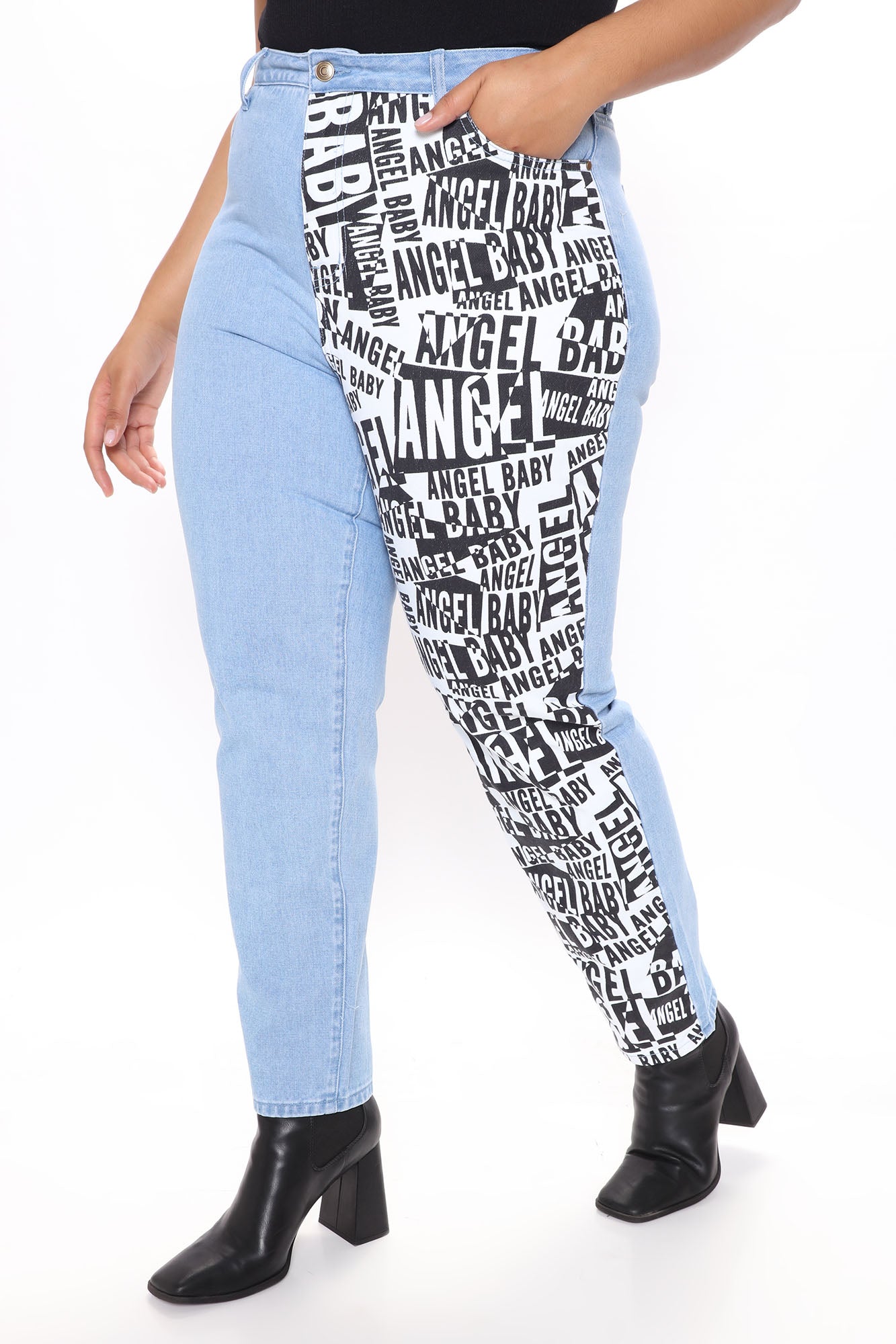 My Angel Baby Non Stretch Mom Jeans - Light Blue Wash Ins Street
