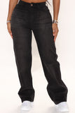 Sweetest Thing Relaxed Straight Leg Jeans - Black Ins Street