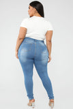 Bold Statement Skinny Jeans - Medium Denim Ins Street