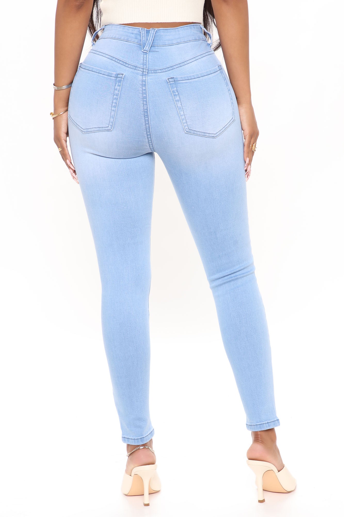 Softest Touch Super Stretch Ankle Jeans - Light Blue Wash Ins Street
