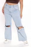 Bend The Rules Slouch Fit Jeans - Light Blue Wash Ins Street