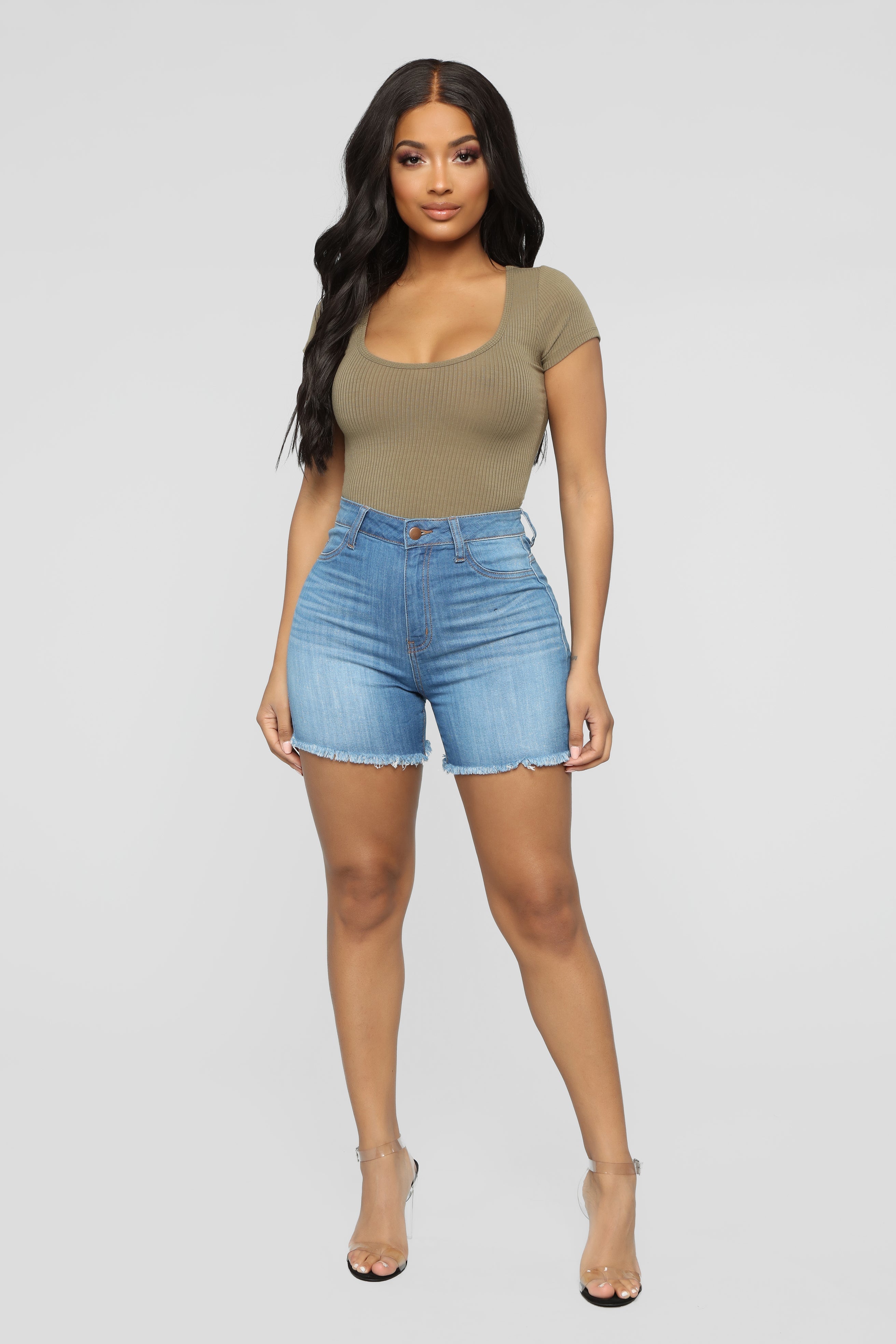 Summer Rain Denim Shorts - Medium Blue Wash Ins Street