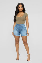Summer Rain Denim Shorts - Medium Blue Wash Ins Street