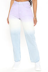 So Jaded Ombre Straight Leg Jeans - Lavender/combo Ins Street