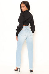 90's Loose Ripped Slouch Fit Jeans - Light Blue Wash Ins Street