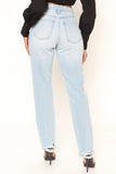 90's Loose Ripped Slouch Fit Jeans - Light Blue Wash Ins Street
