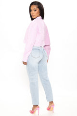 Besties' Mom High Rise Jeans - Light Blue Wash Ins Street
