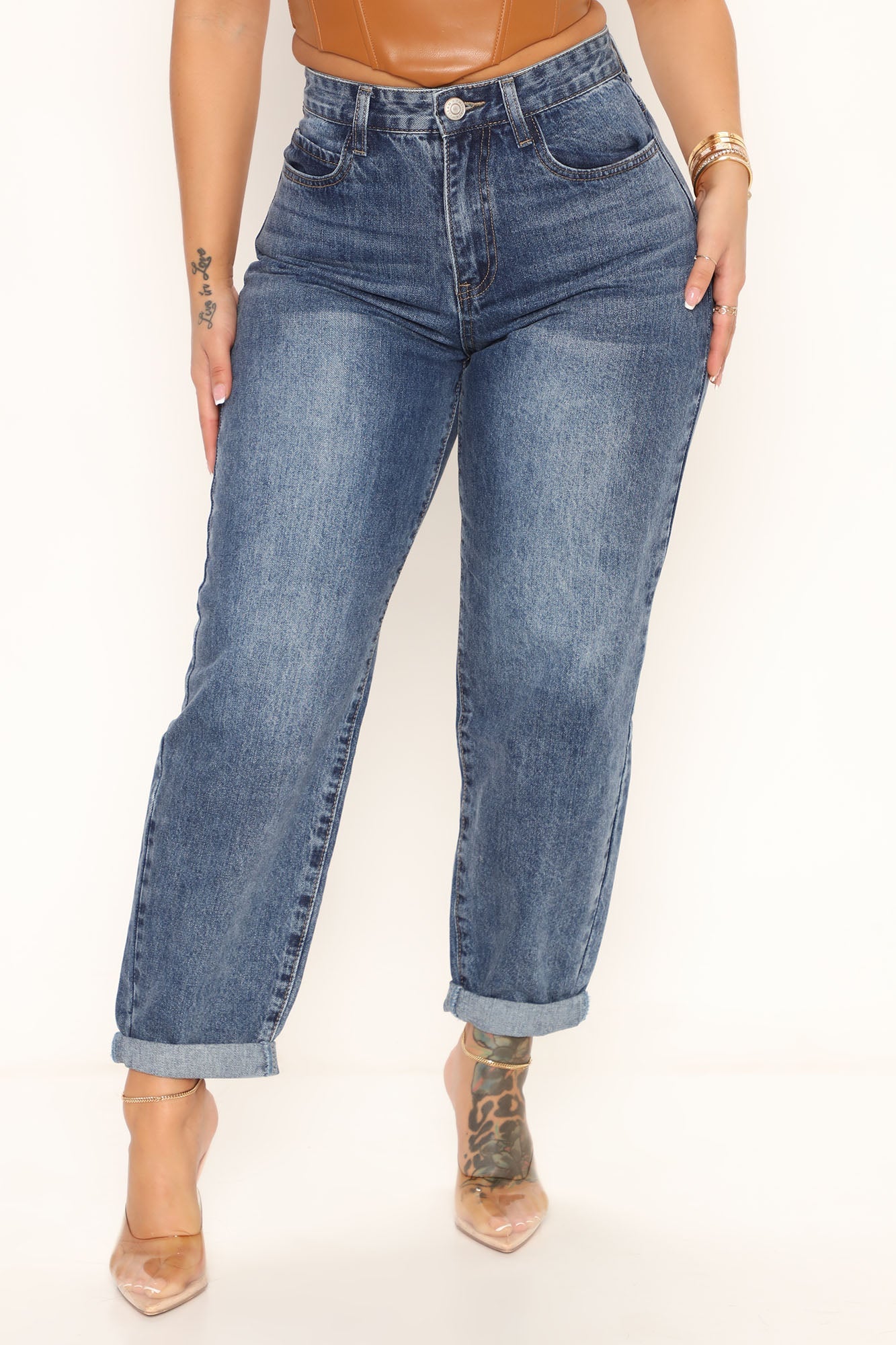 Drop In Balloon Jeans - Medium Wash Ins Street