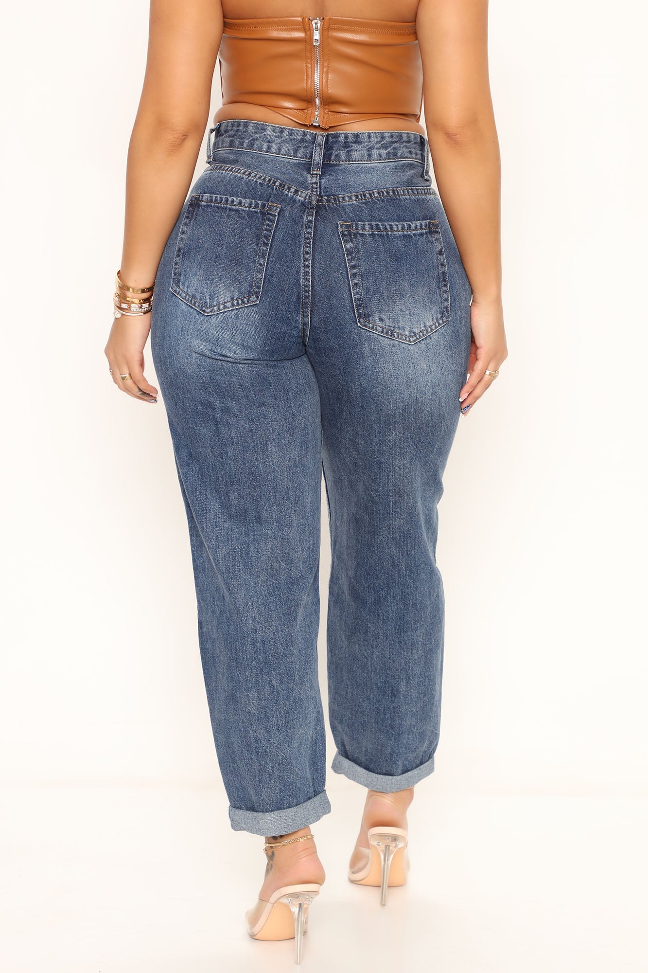 Drop In Balloon Jeans - Medium Wash Ins Street