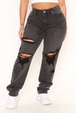 Better Than Your Last Ripped Straight Leg Jeans - Black Ins Street