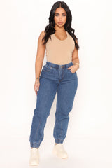 Have A Good Time Denim Joggers - Medium Blue Wash Ins Street