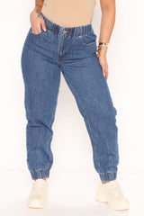 Have A Good Time Denim Joggers - Medium Blue Wash Ins Street