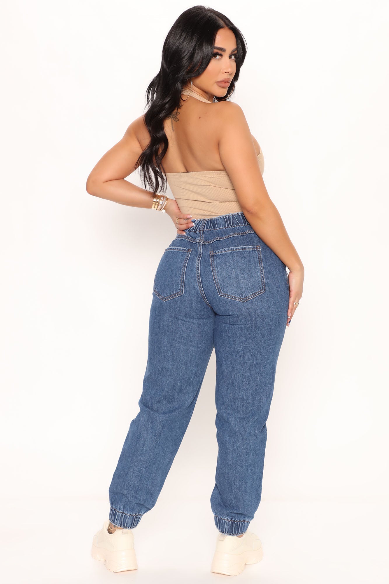 Have A Good Time Denim Joggers - Medium Blue Wash Ins Street