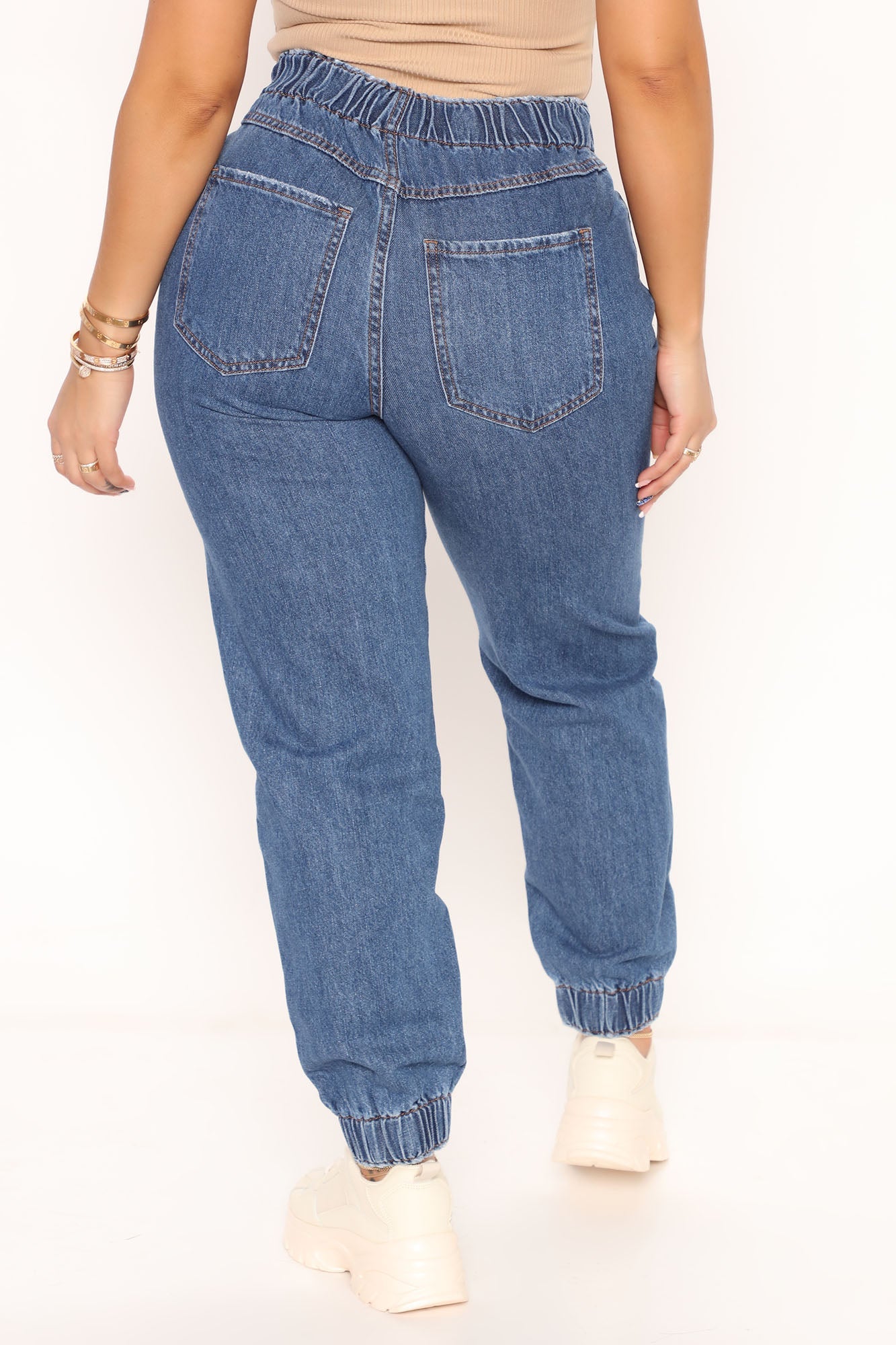 Have A Good Time Denim Joggers - Medium Blue Wash Ins Street