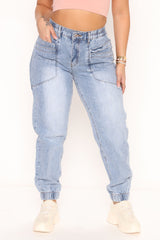 Relaxed Loose Fit Jogger Jeans - Light Blue Wash Ins Street