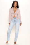 Be Straight With Me Distressed Jeans - Light Blue Wash