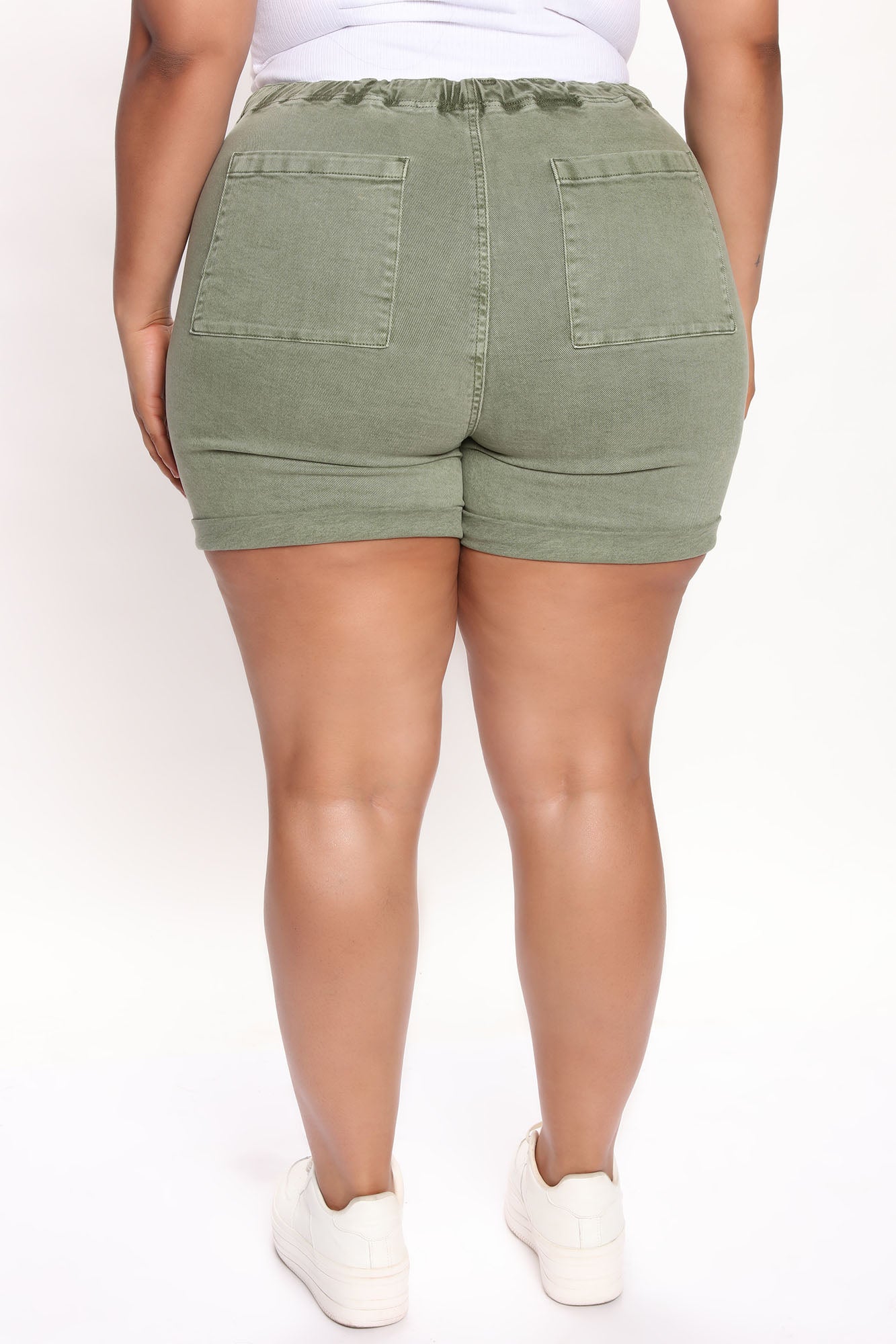 Keeping It Casual Roll Cuff Jogger Shorts - Olive Ins Street