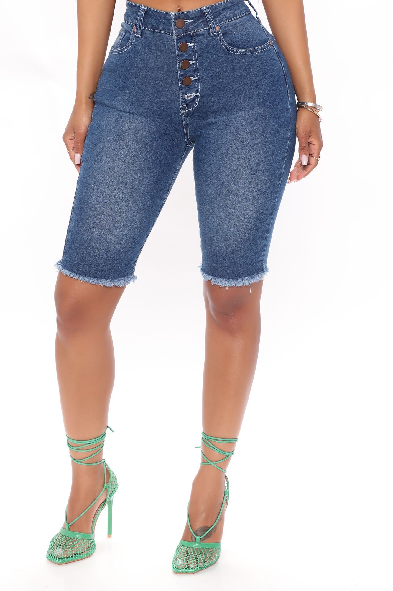 Rebound Stretch Bermuda Shorts - Dark Wash Ins Street