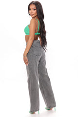 Letting Loose High Waist Straight Leg Jeans - Black Ins Street