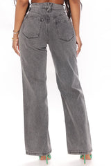 Letting Loose High Waist Straight Leg Jeans - Black Ins Street