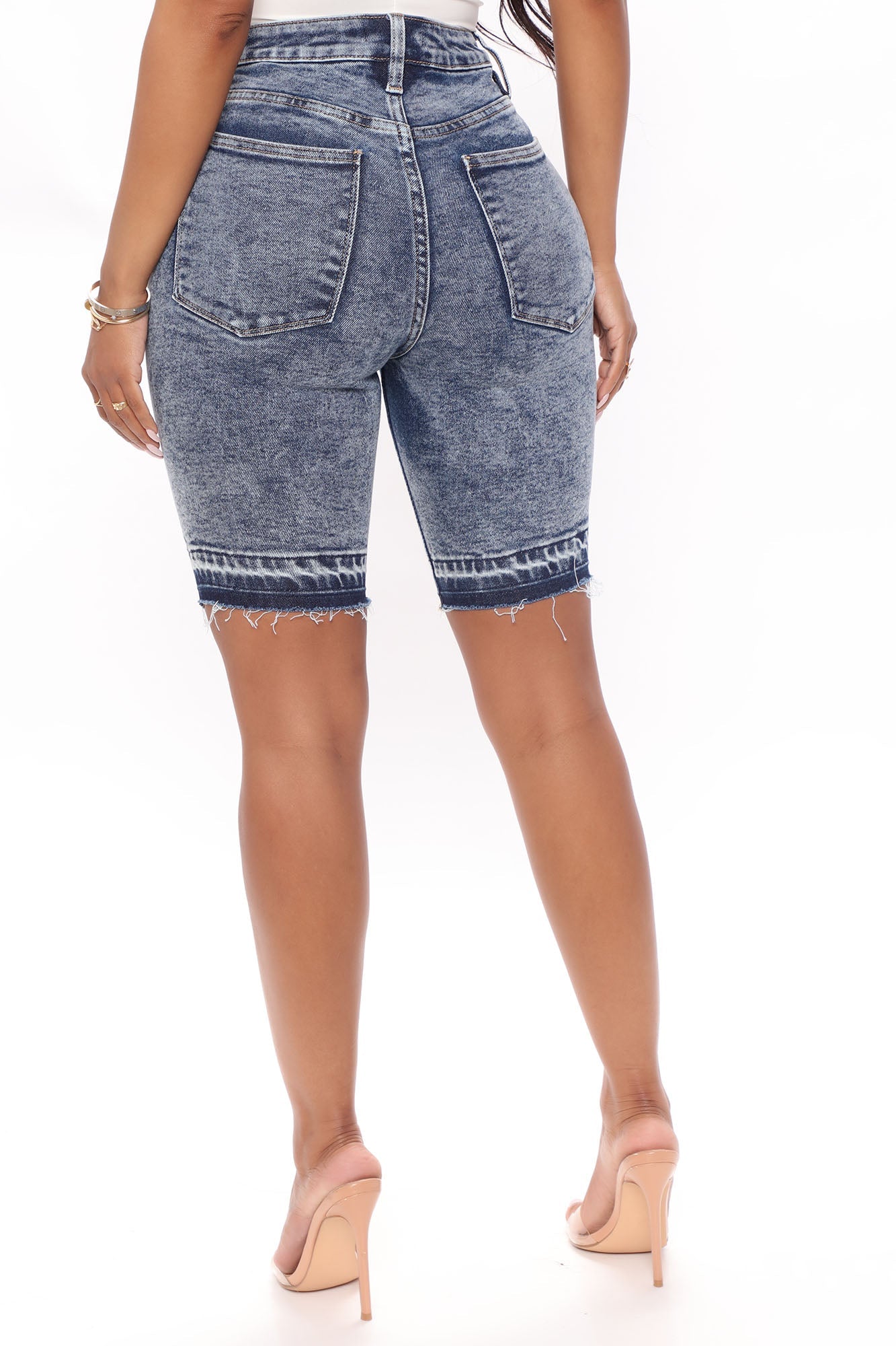 Make It Happen Denim Bermuda Shorts - Acid Wash Blue Ins Street