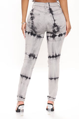 A Night Out Tie Dye Skinny Jeans - Grey Ins Street
