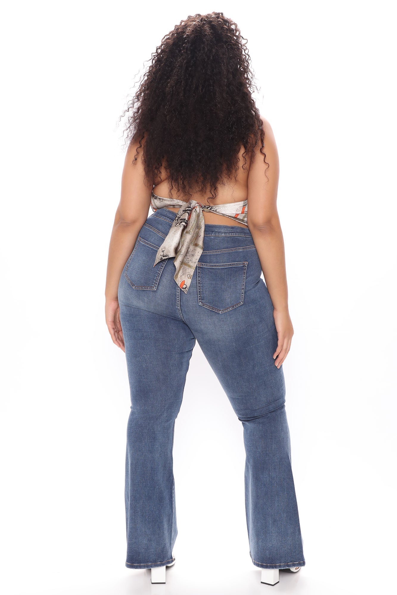 Do Yourself A Favor Ripped Flare Jeans - Medium Blue Wash Ins Street