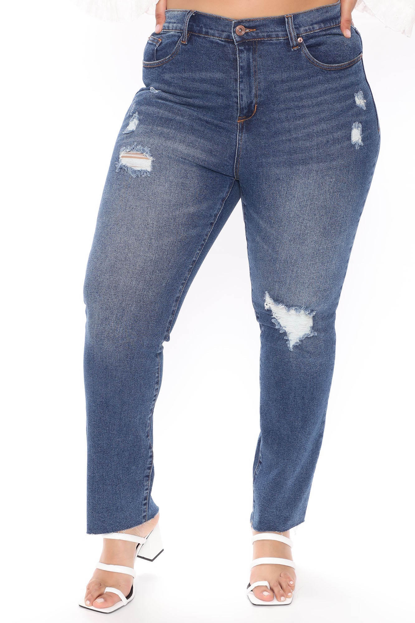 Survival Of The Fittest Ripped Boyfriend Jeans - Dark Wash Ins Street