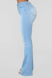 Jodie High Rise Flare Jeans - Light Blue Wash Ins Street