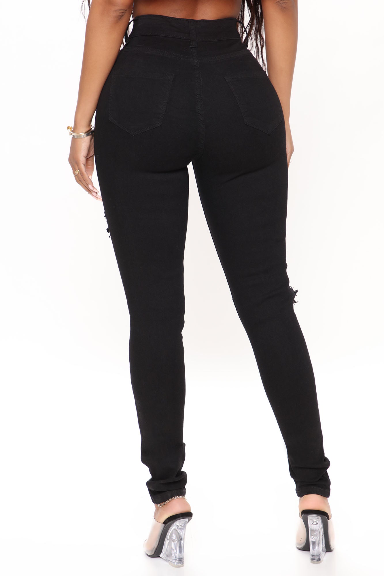 Catty Distressed Skinny Jeans - Black Ins Street