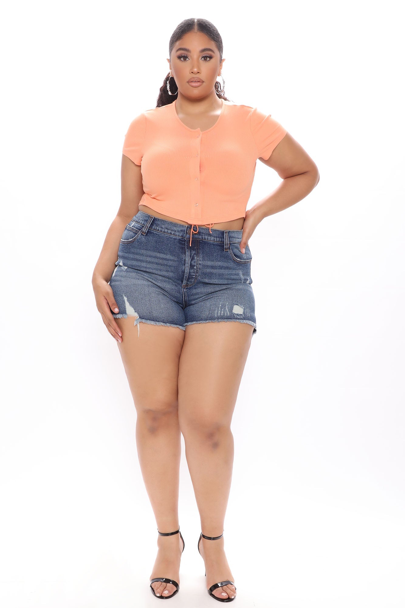 She Loves Control Denim Shorts - Dark Wash Ins Street