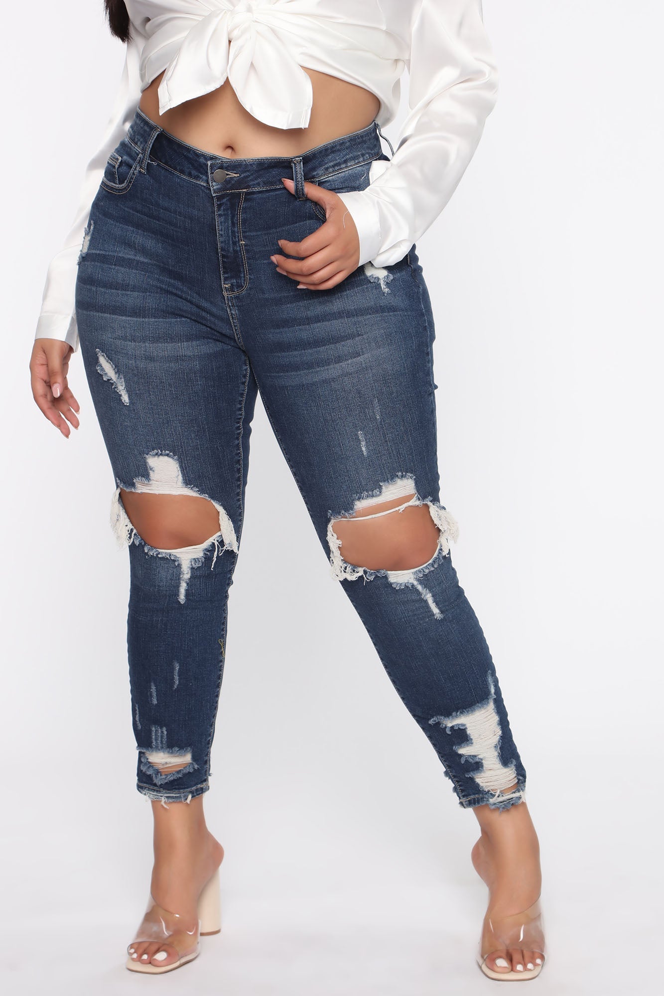 Walking On The Beach Crop Jeans - Dark Denim Ins Street