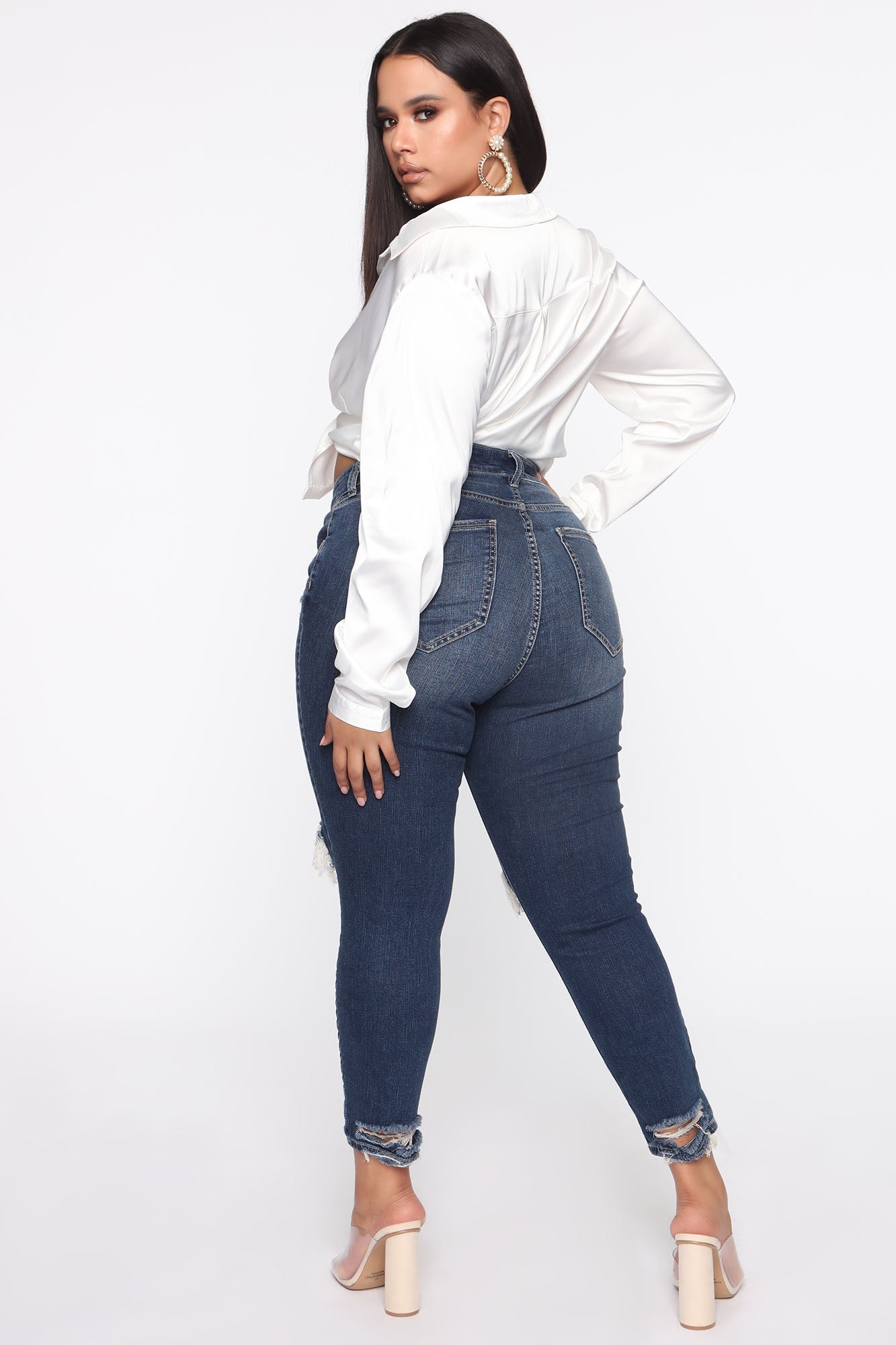 Walking On The Beach Crop Jeans - Dark Denim Ins Street