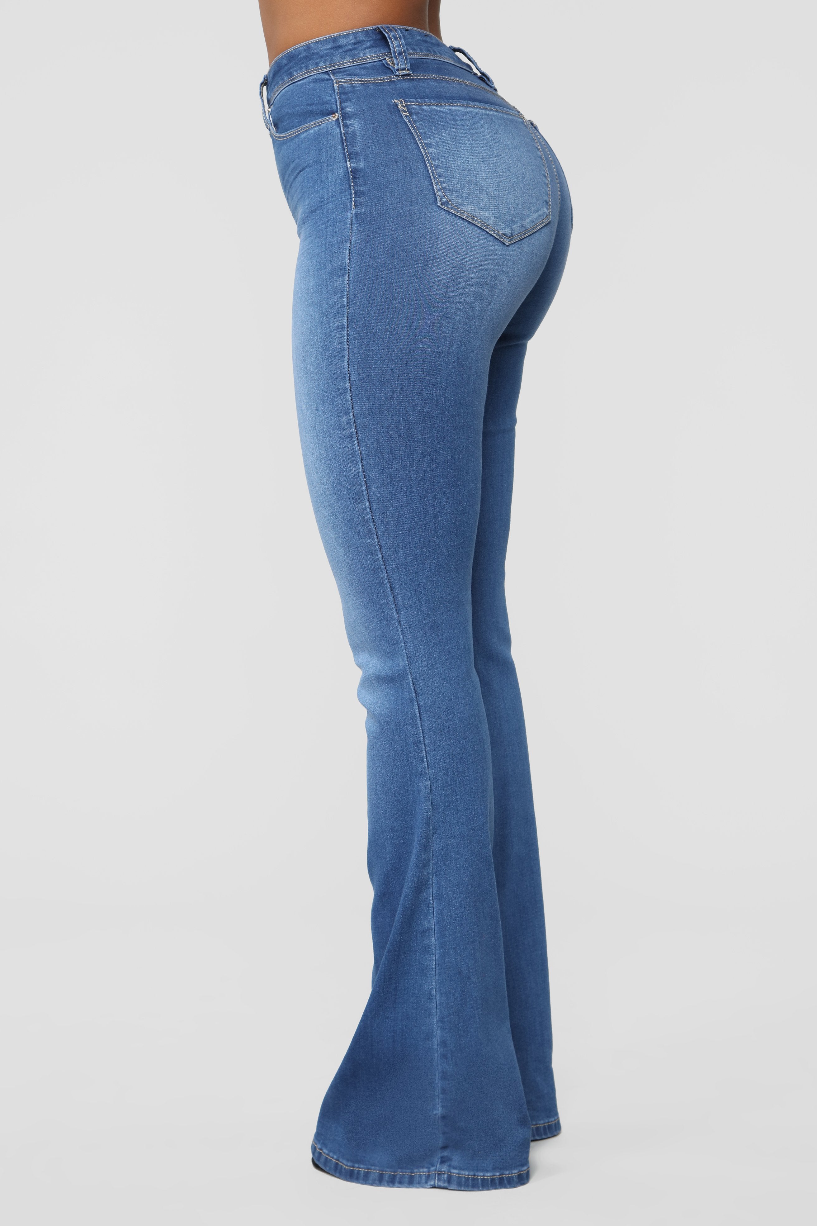 Jodie High Rise Flare Jeans - Medium Blue Wash Ins Street