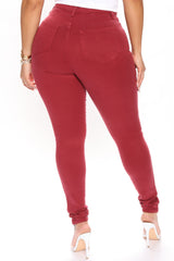 Classic High Waist Skinny Jeans - Wine Ins Street