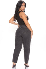 Hey There Momma High Waisted Mom Jeans - Black Wash Ins Street