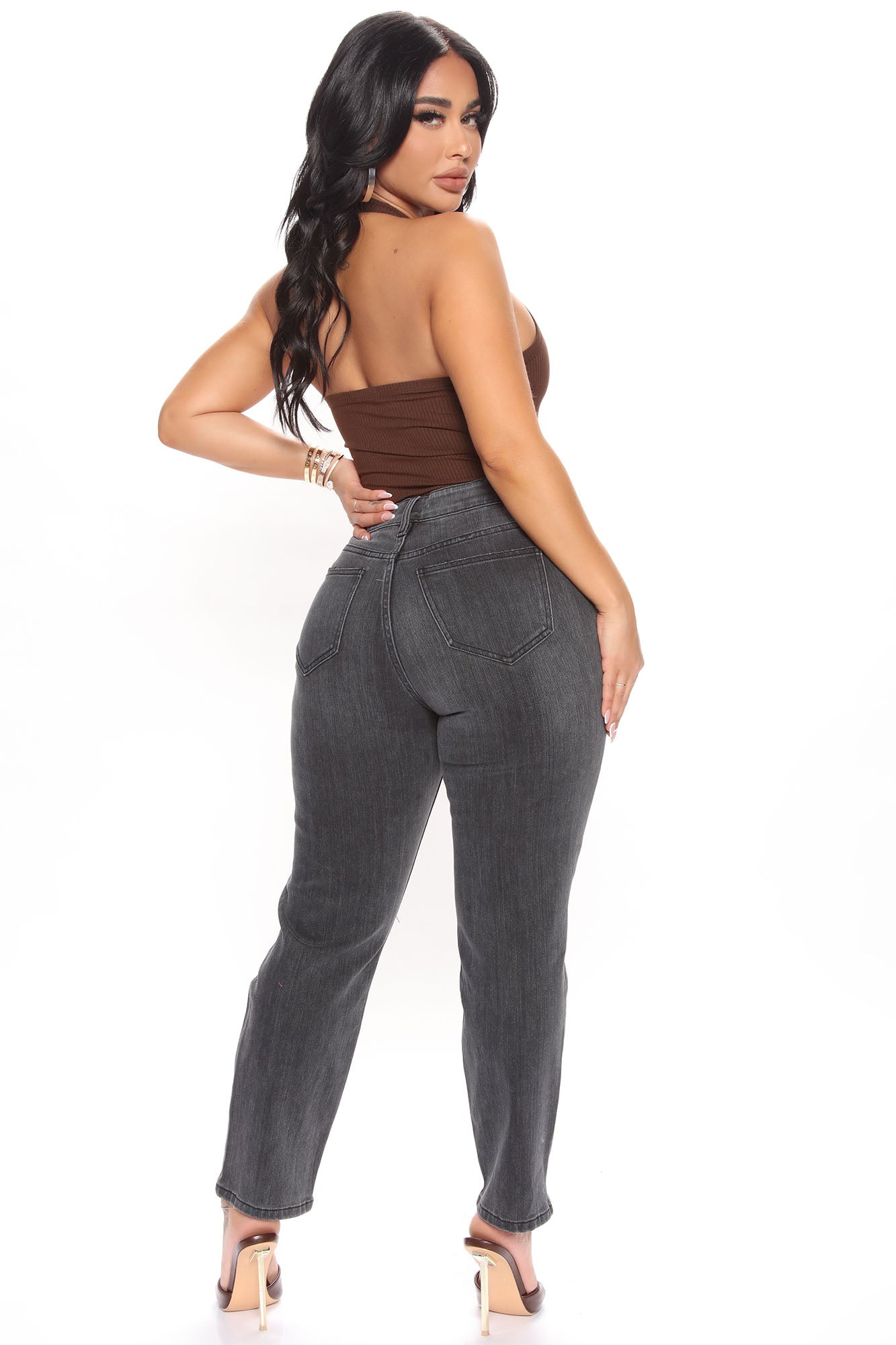 Tobi High Rise Mom Jeans - Black Ins Street