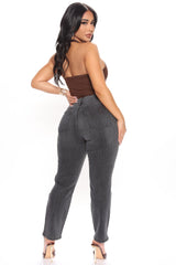 Tobi High Rise Mom Jeans - Black Ins Street